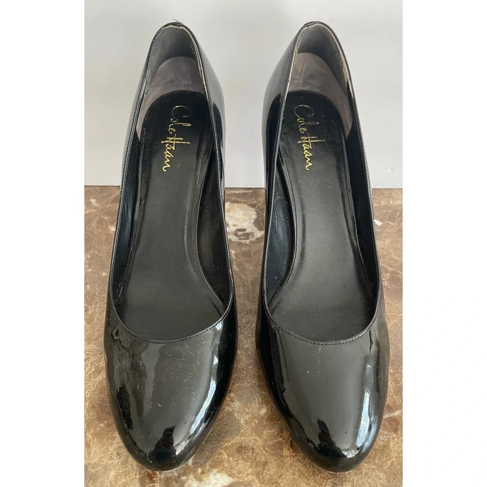 Cole Haan Air Women Black Patent Leather Chelsea Pumps Wedding Work Classic 8.5B